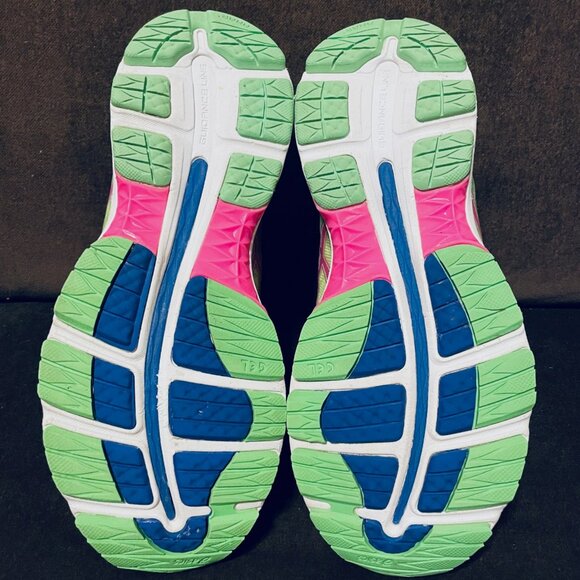 Asics Gel-Nimbus 18 Running Shoes Neon Yellow Multi Color T650N Size 9 US Medium - Picture 6 of 11